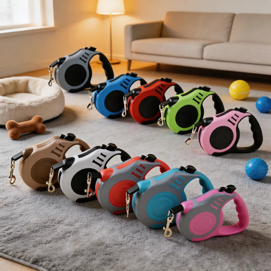 Heavy Duty Automatic Retractable Pet Leash with Locking Mechanism and Anti-Slip Handle